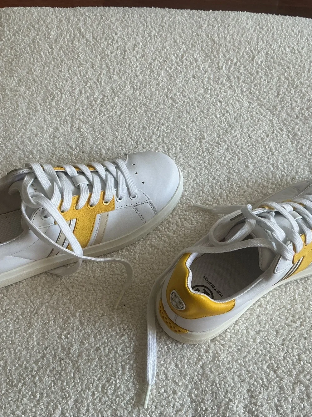 Tory Burch White and Yellow Women's Sneakers